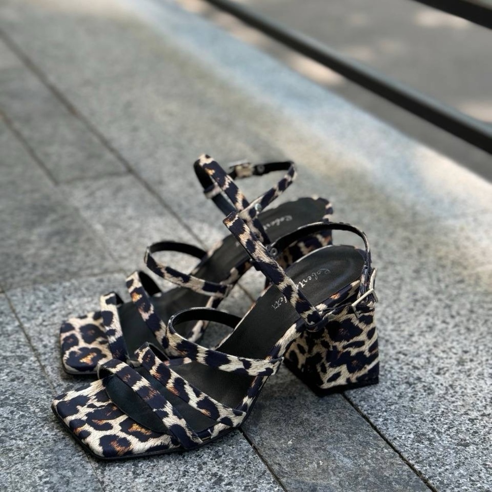 Leo print leather heels 2,5 inch - Picture 4 of 6